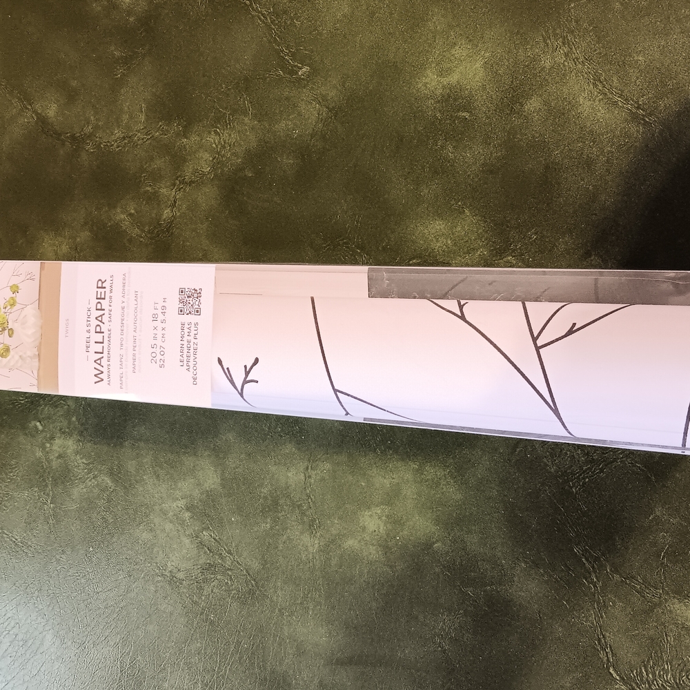 Elegant White and Black Stick On  Wallpaper